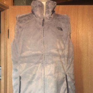 North Face Fleece Reversible Puffer Vest XL Gray
